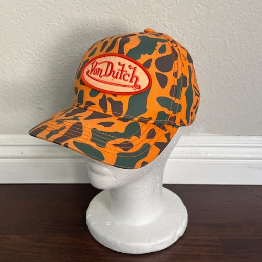 Von Dutch Orange Camo Snapback Hat